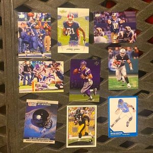 Lot of 9 Football Trading Cards - 1990, 2007, 2008 & 2009, Topps, Score & others